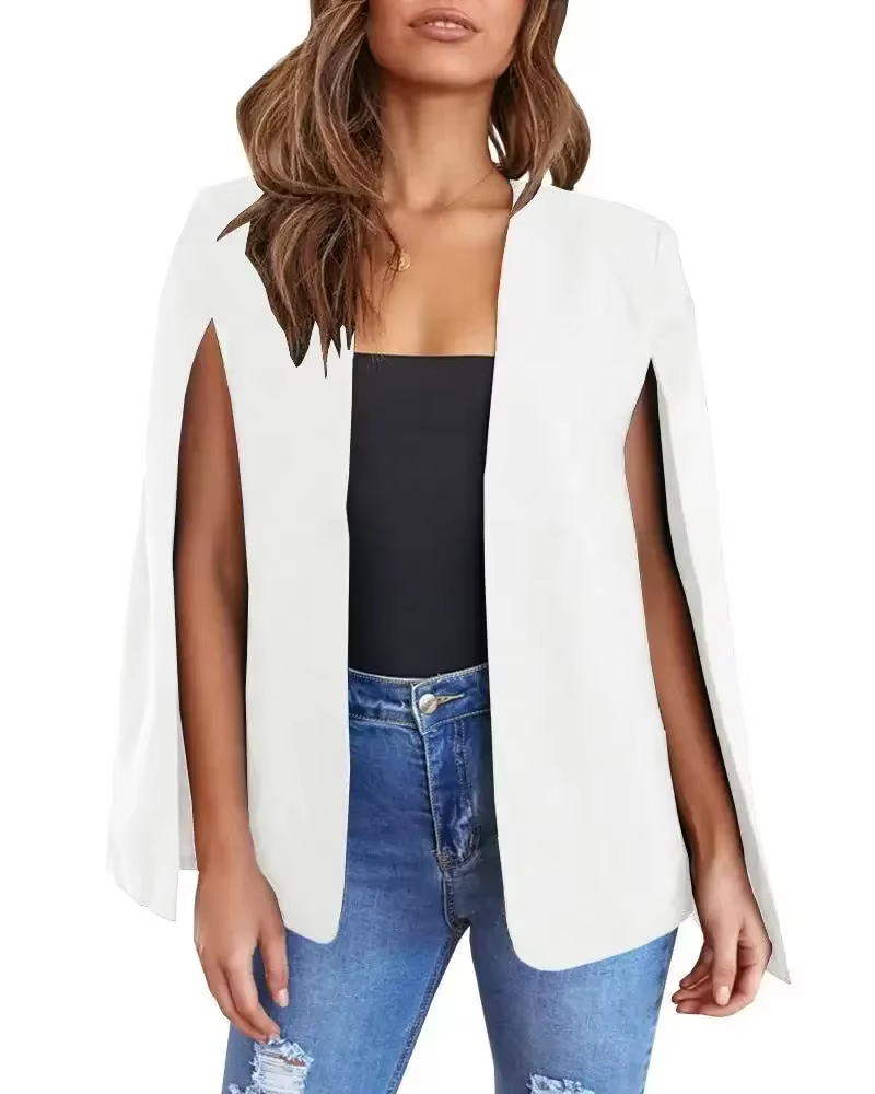 2026 Veste de costume pour femme à manches châle, printemps automne, couleur unie, élégante et tenda