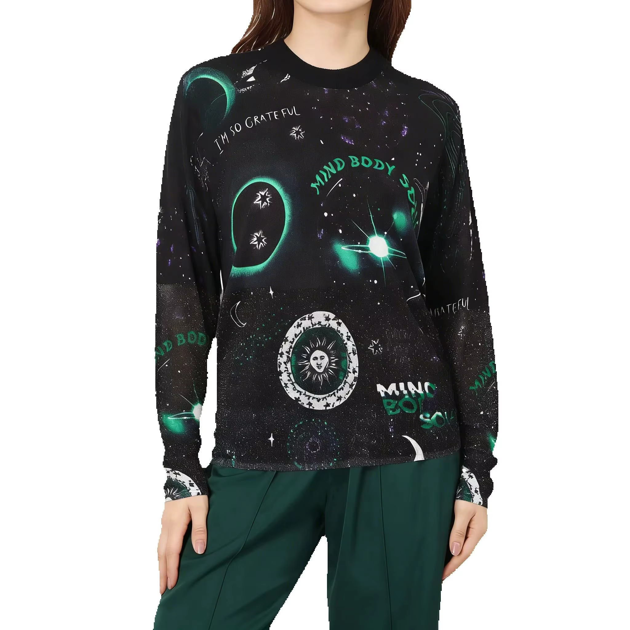 Pulls et sweats pour femmes Vêtements pour femmes Pulls fins imprimés ciel étoilé personnalisés po