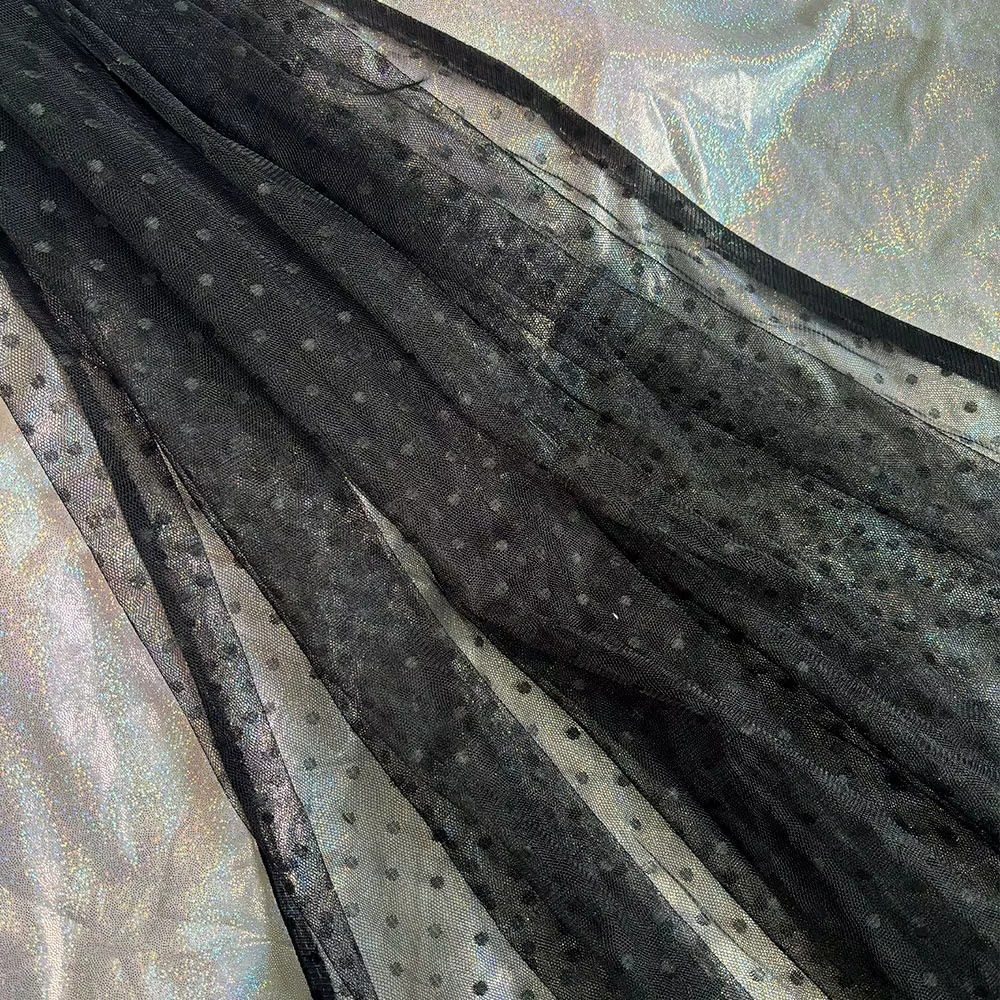 Tissu en dentelle à pois Jacquard pour robe de mariée fille, voile de patients, couture de vêtement