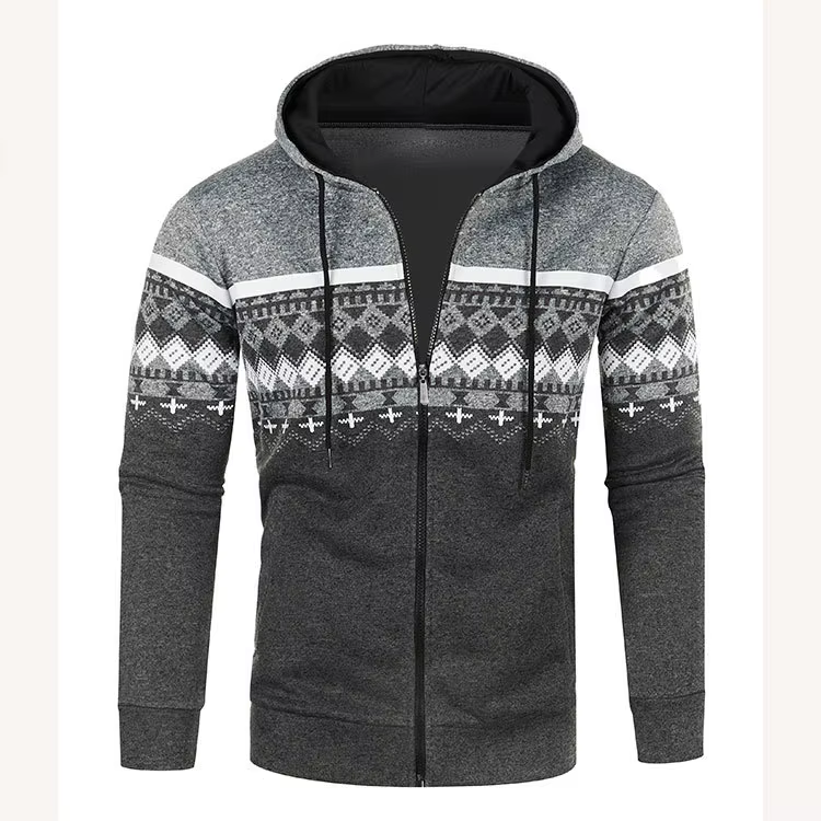 Veste à capuche pour hommes, nouveau Cardigan décontracté, ample, fin, pull en peluche, Style ethniq