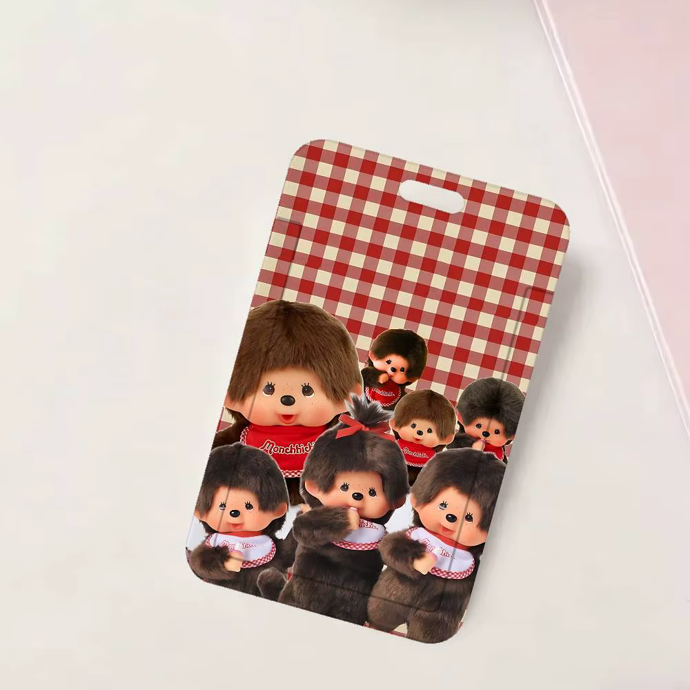 Porte-cartes M-Monchhichis mignon de dessin animé, pendentif tour de cou, porte-badge, lanière, port