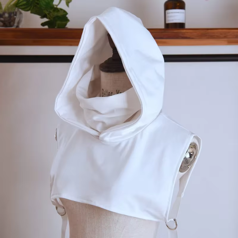 Chapeau à capuche col haut pour femmes et hommes, haut court, Punk gothique, pull, manteau, Costume