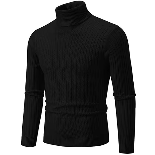 2025 nouveaux hommes couleur unie pull à col roulé noir/blanc/bleu Royal mode Simple mâle pull décon