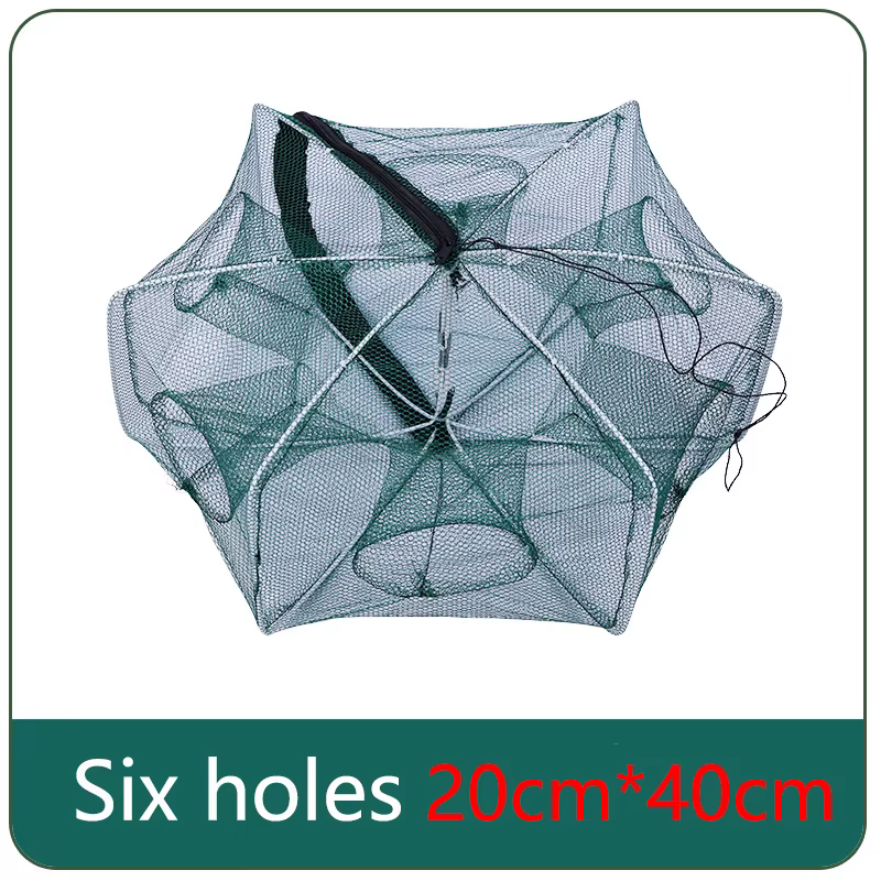Filet de pêche pliable en maille hexagonale ou octogonale à 6/8 trous, filet de pêche à la main, fil