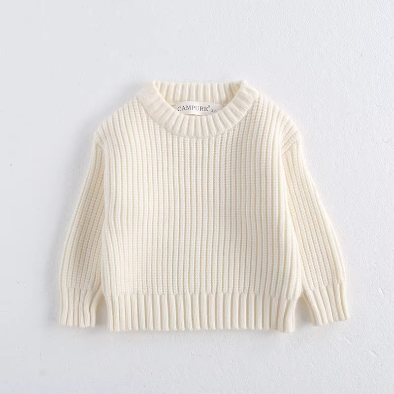 0-6 ans bébé garçons chandails printemps automne enfants couleur unie basique chaud tricot pull enfa