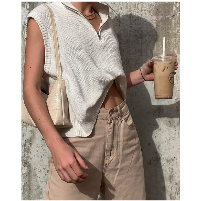 Gilet tricoté pour femme, collection Printemps 2026, haut tendance pour femme