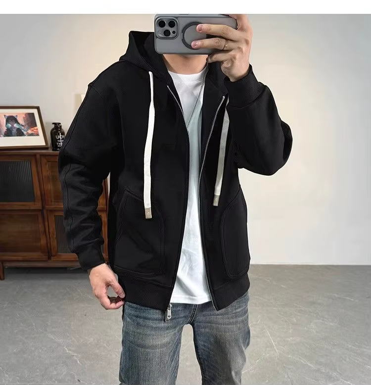 Sweat-shirt à capuche pour homme, automne et hiver, nouveau modèle polyvalent, simple, ample, à manc