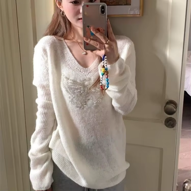 Pull pour femmes col en v évider Pull Femme mode décontracté coréen Sueter Mjuer tricoté Y2k pulls