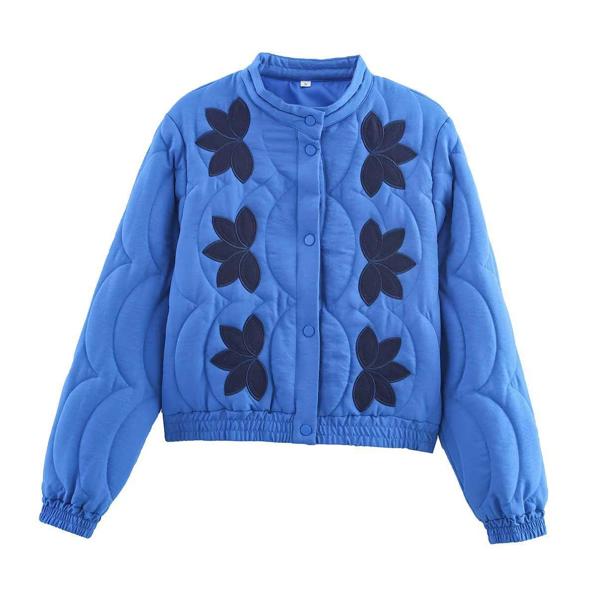 Cardigan tricoté pour femme, col montant brodé, manches longues, vêtement d'extérieur élégant pour l