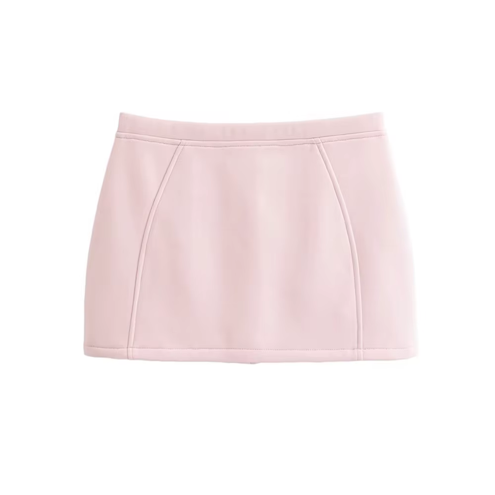 Femmes mode avec fermeture éclair recadrée sweat et taille moyenne dos fermeture éclair Mini jupe fe