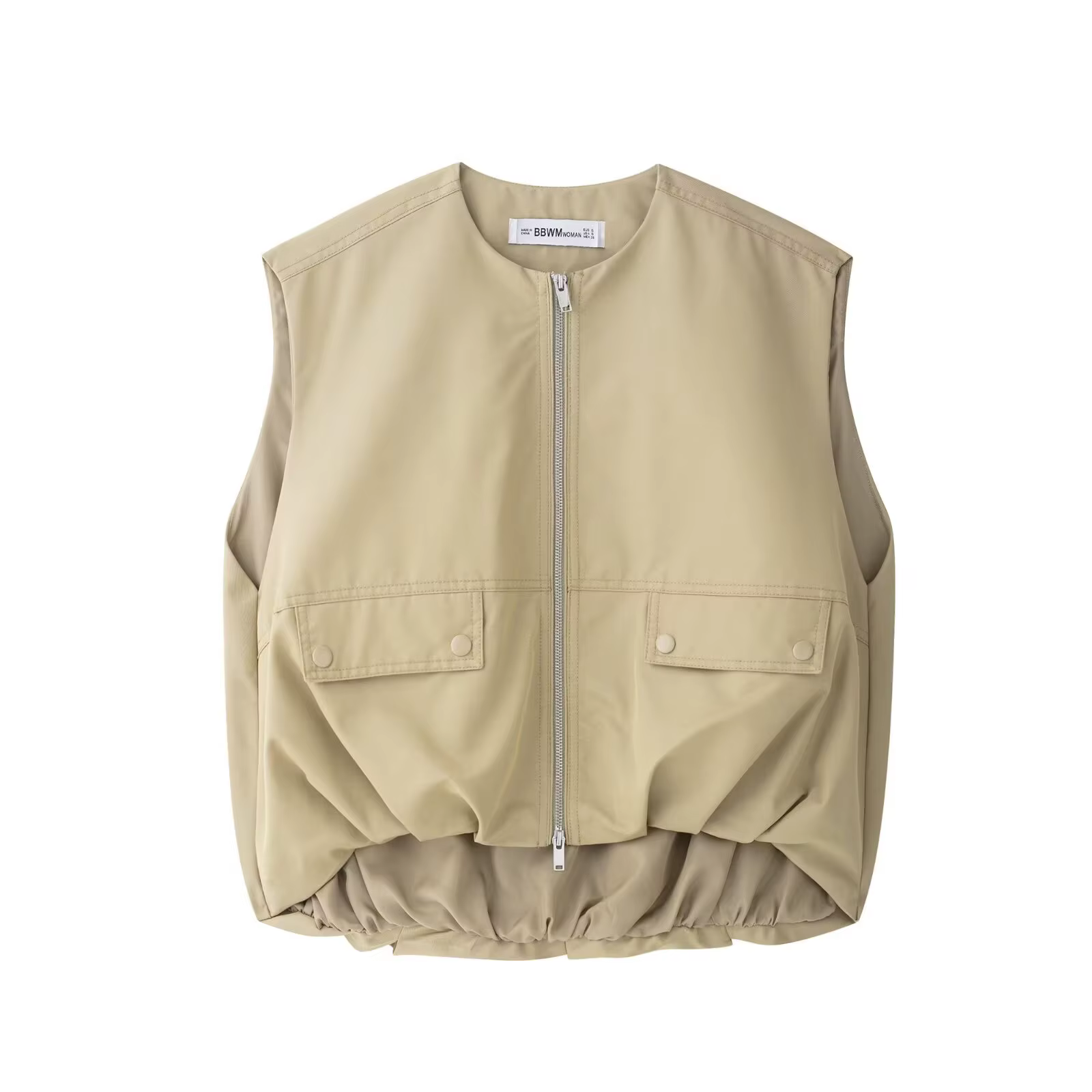 HH femmes nouvelle mode polyvalent col rond sans manches Double fermeture éclair gilet femme haute r