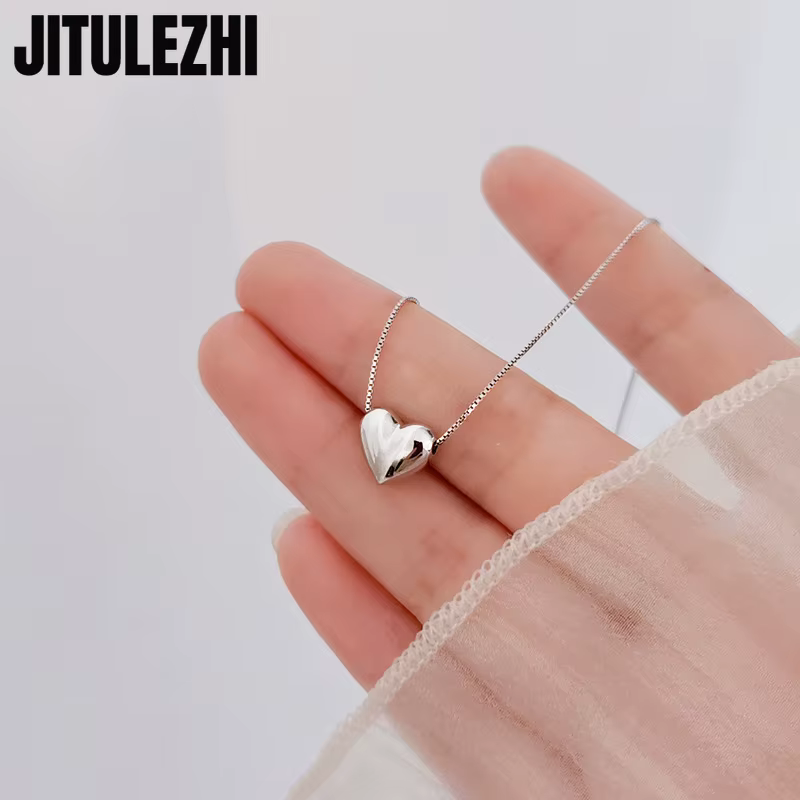 Collier pendentif en argent Sterling 925 pour femmes, bijoux d'amour, Design de luxe et chaîne de co