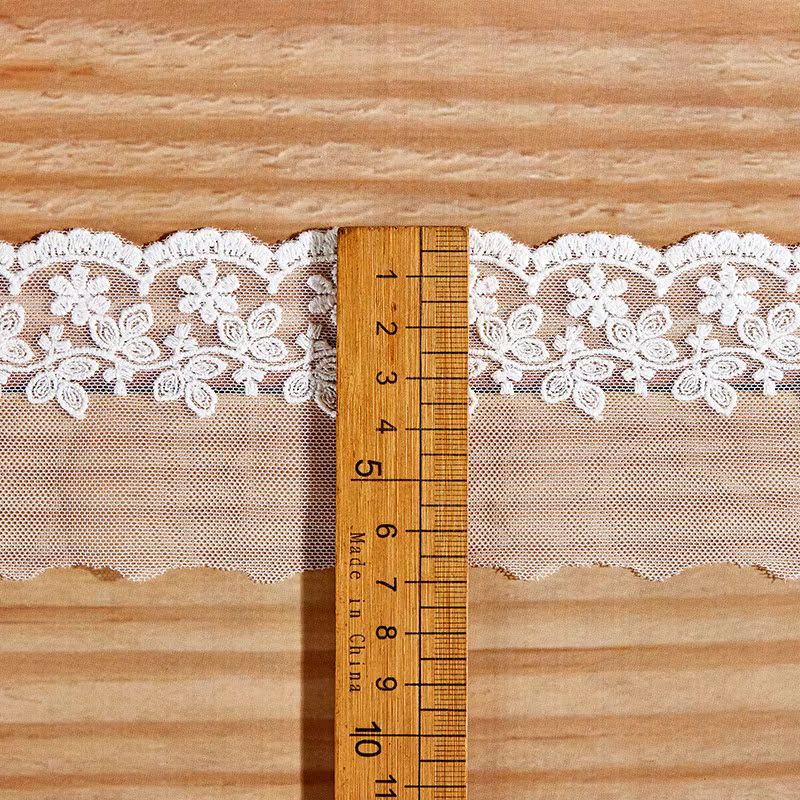 Dentelle en coton brodée, garniture en dentelle, accessoires pour cheveux faits à la main, produits