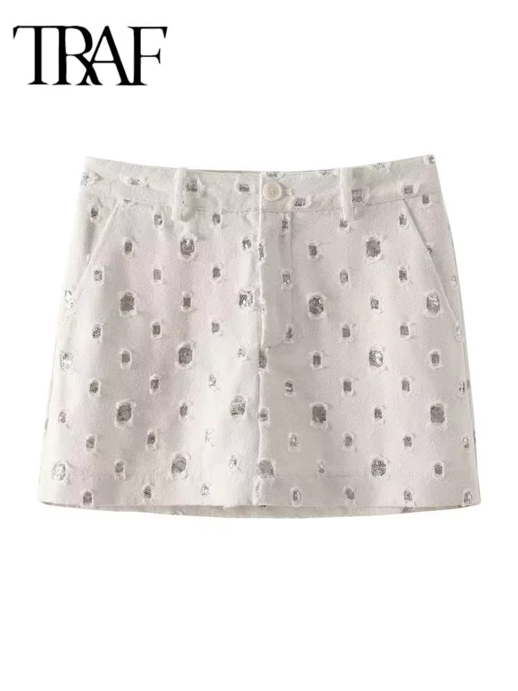 Ensemble jupe à paillettes élégante pour femmes, 2 pièces, gilet sans manches brillant, costumes pou