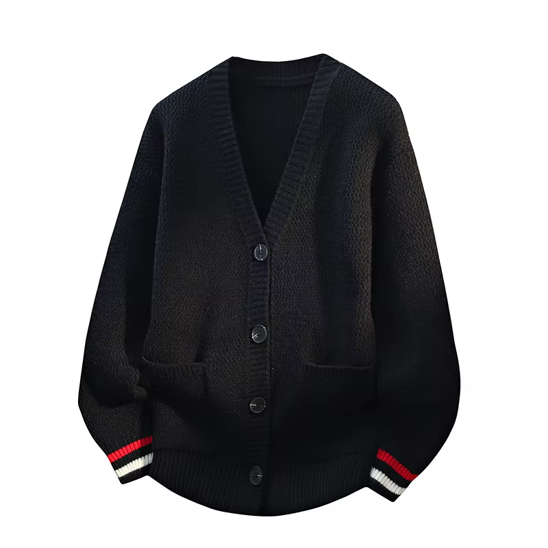 Nouvelle mode hommes col en v lâche tricoté Cardigans pulls qualité homme décontracté Sweatercoats v