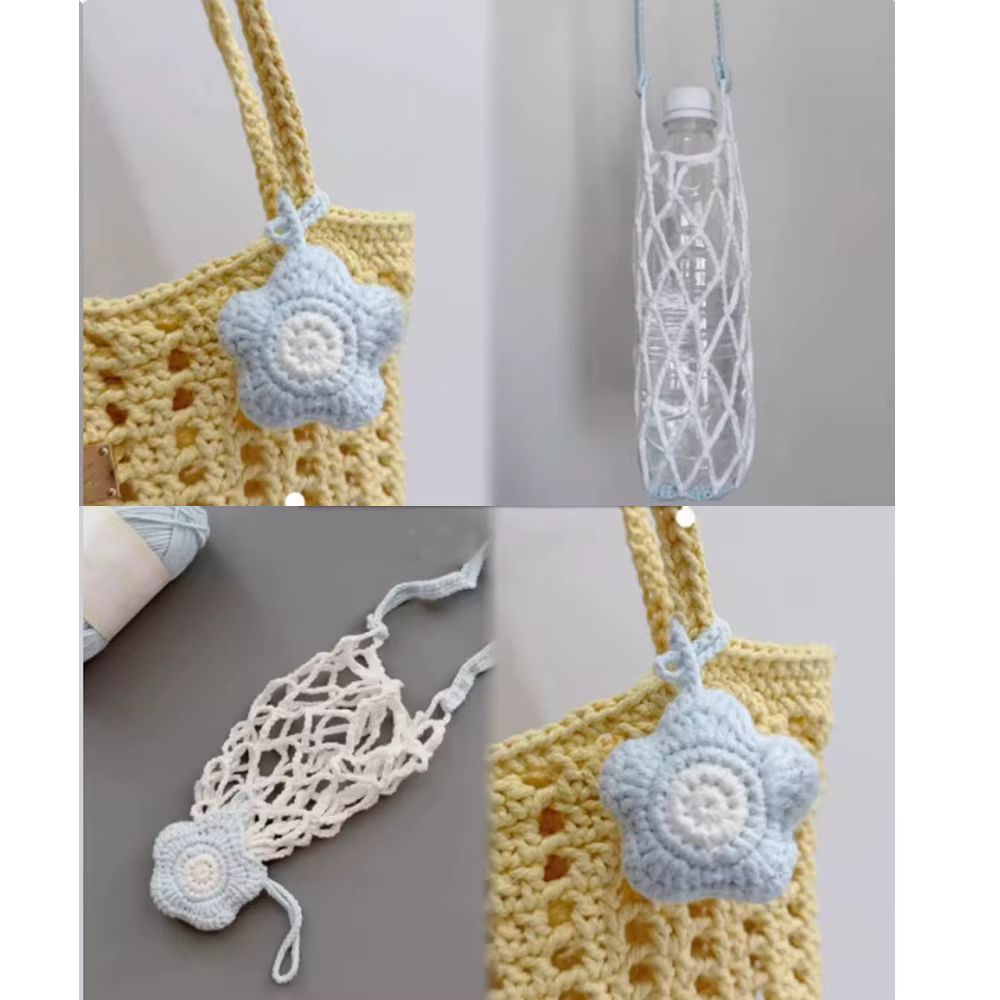 Kit de Matériel DIY pour Crochet : Porte-Gobelet Créatif en Maille Tricotée à la Main – Idée Cadeau