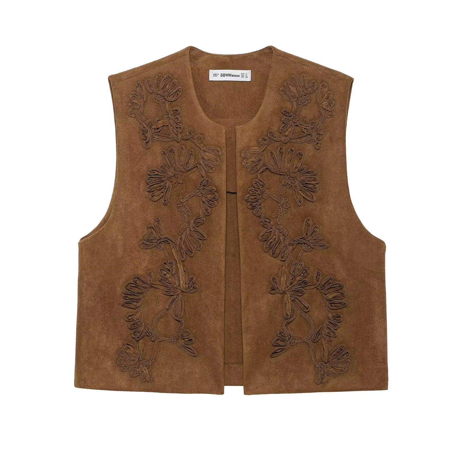 Été élégant femmes col rond broderie Design Vintage gilet haut femme solide sans manches décontracté