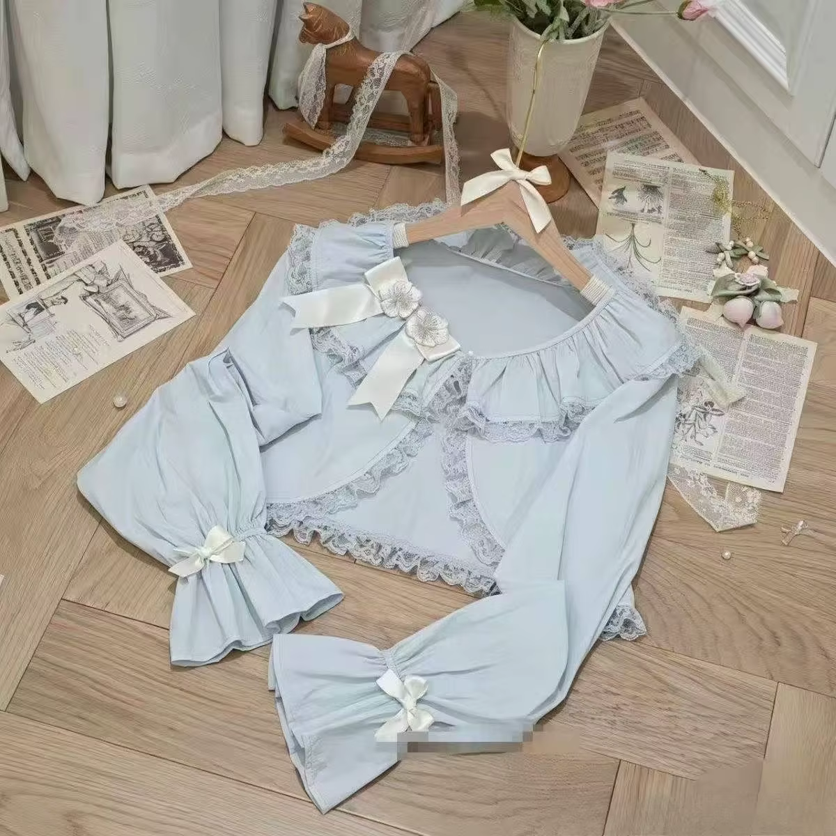 Automne Lolita doux mignon blanc Cardigan chemise femmes décontracté à manches longues couverture en