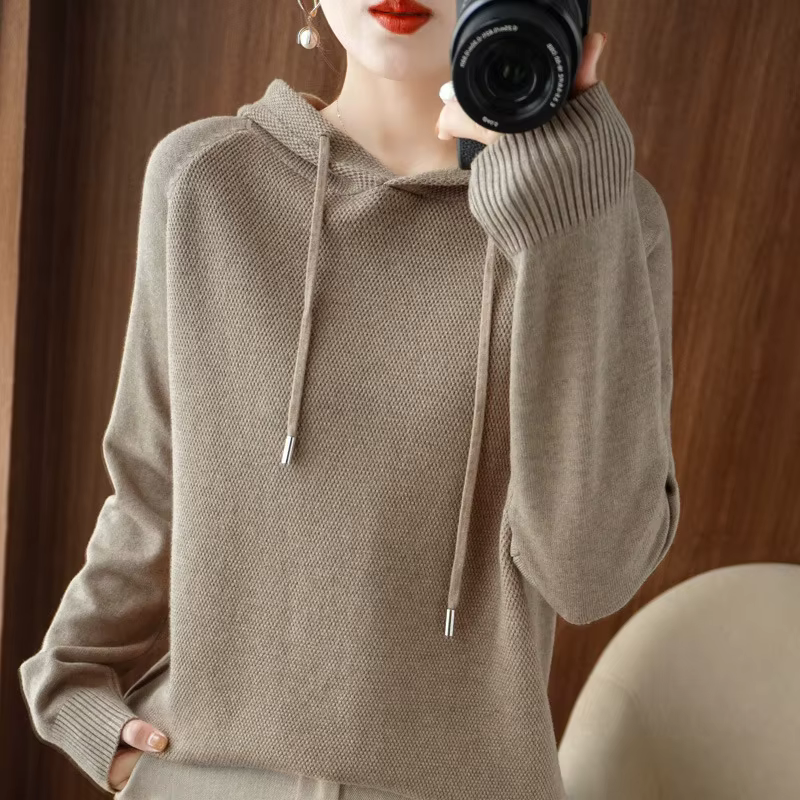 Sweat à capuche pour femmes printemps automne nouvelle chemise à capuche avec pull tricoté pulls à c