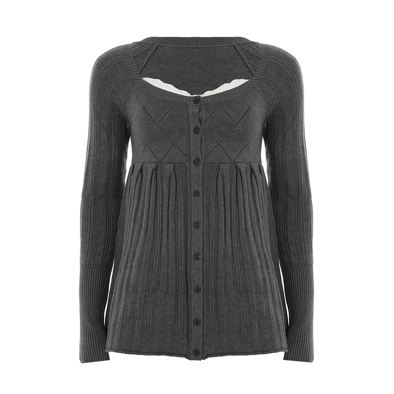 Sweet Wind Girl – pull de maison boutonné en dentelle pour femme, haut ample à manches longues et co