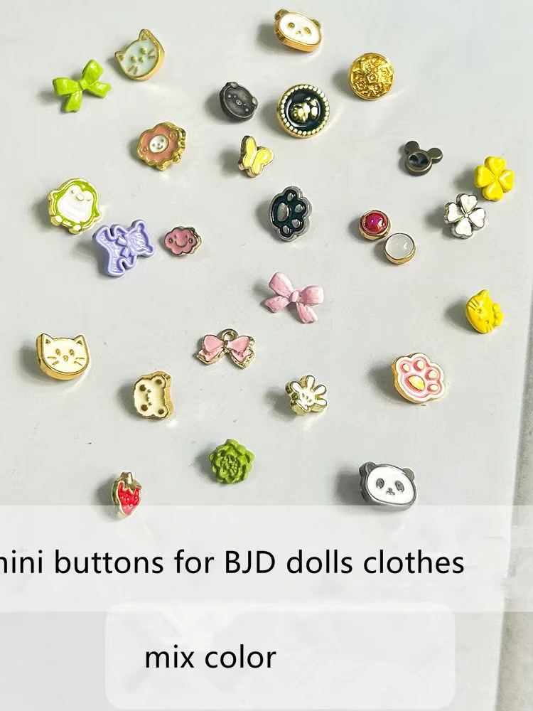Mini boutons de poupée en métal, 20/30/50 pièces, 4-9mm, pour bricolage, sacs, chaussures, vêtements