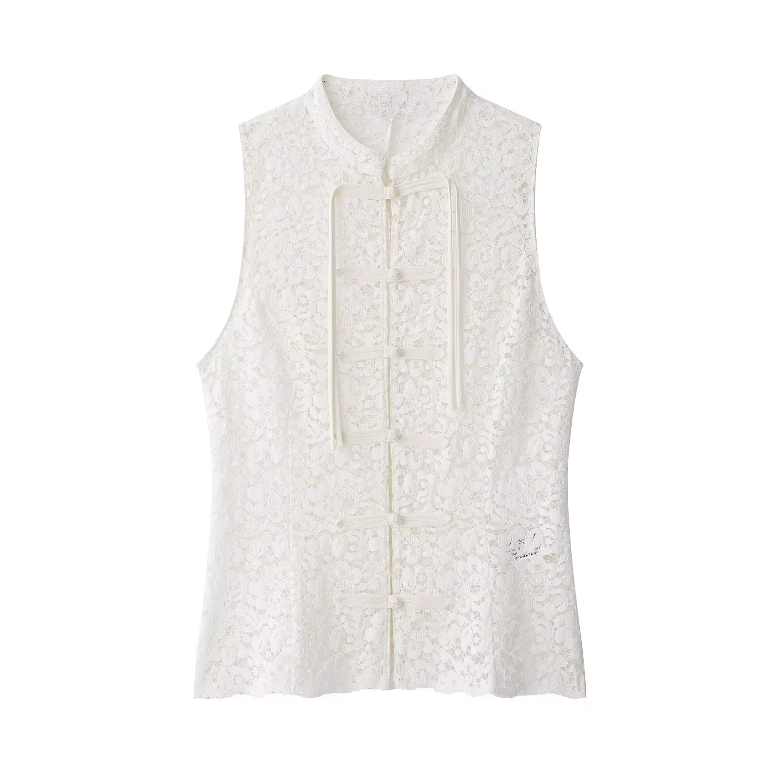 Nouveau Gilet Décontracté d'Été 2026 pour Femme HH, Blanc, Ajouré, à Motif Floral en Dentelle, Sans 