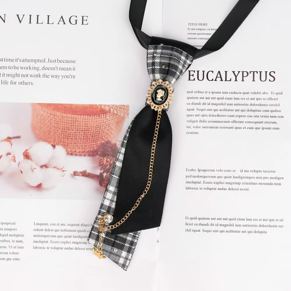 Nœud Papillon Style Collège Britannique JK, Petite Cravate Unisexe, Collier Chaîne Rétro Coréen pour