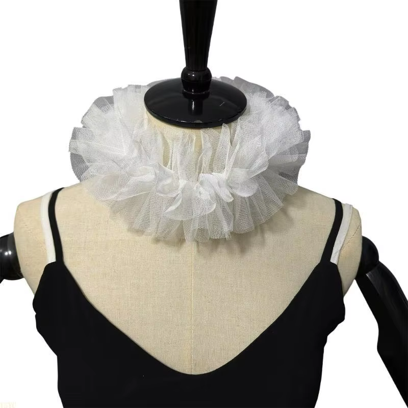 Collier à volants en maille victorienne faux poignets, accessoire pour Costumes médiévaux historique