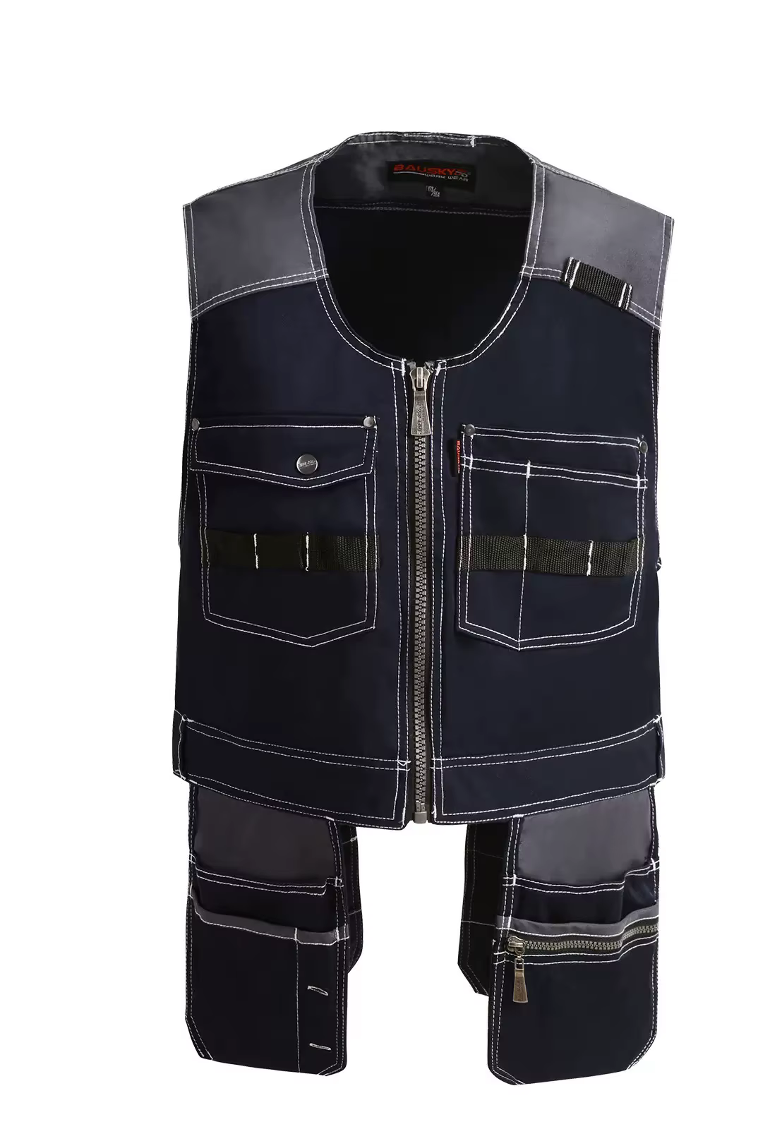 Gilet de travail multi-poches avec fermeture éclair pour homme, vêtements de travail, vêtements d'ou