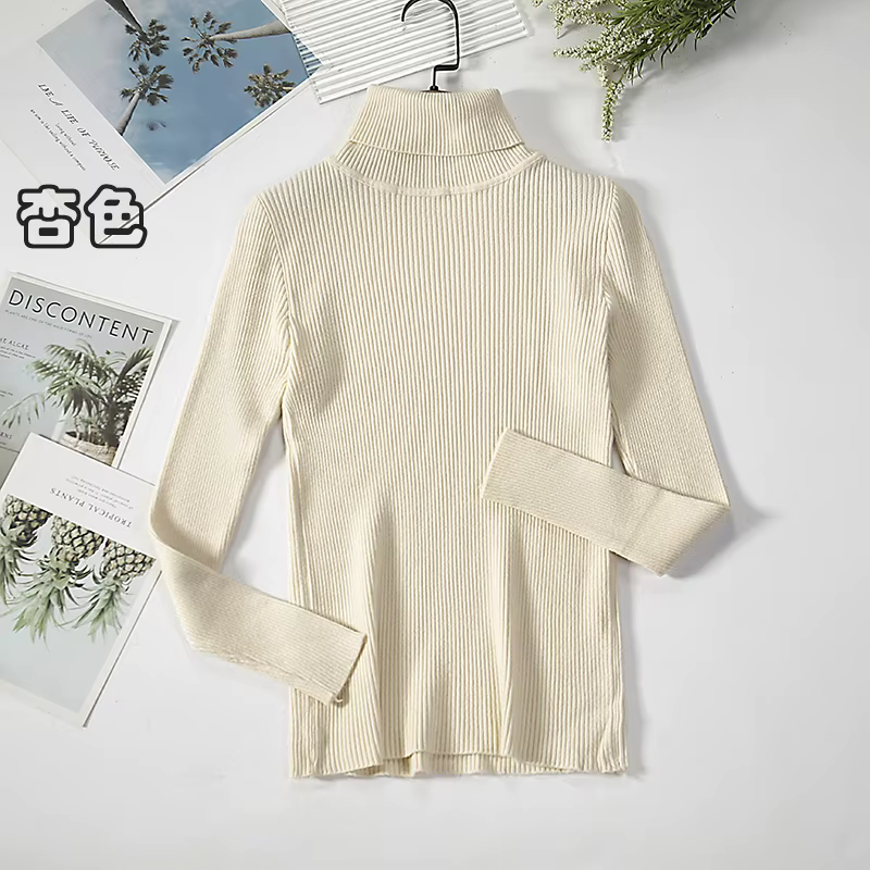 ZOKI Simple femmes pull à col roulé hiver mode pull élastique tricot dames pull décontracté solide n