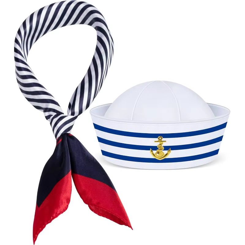 Chapeau de marin pour adultes – Accessoire de costume de capitaine pour hommes et femmes, idéal pour