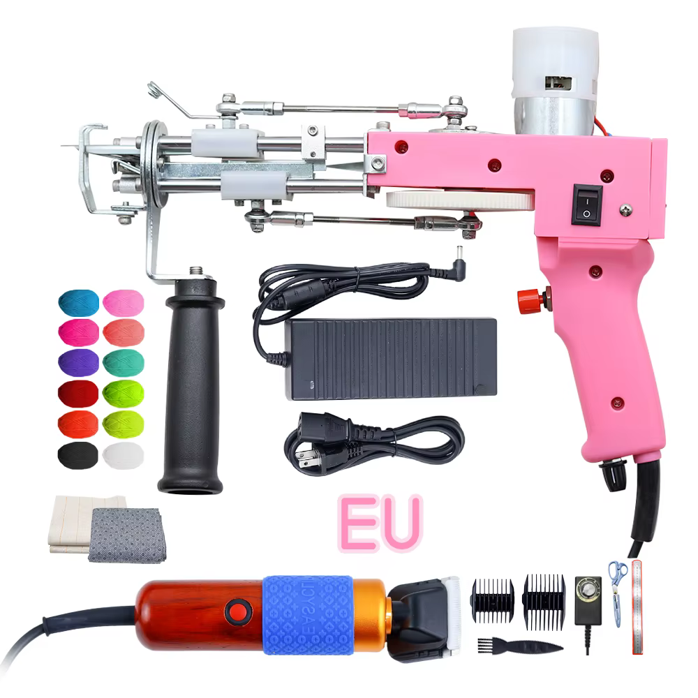 Lea-Pistolet à touffeter avec kit de tondeuse à tapis, 2 en 1, boucle de coupe