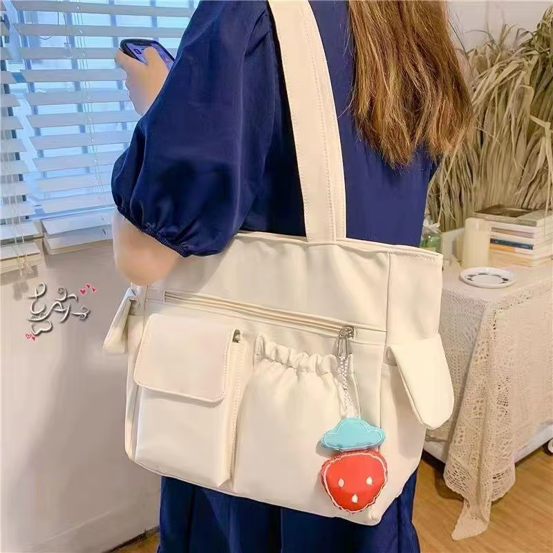 Sac fourre-tout de couleur unie, grande capacité, sac à main minimaliste pour étudiants, pour les tr