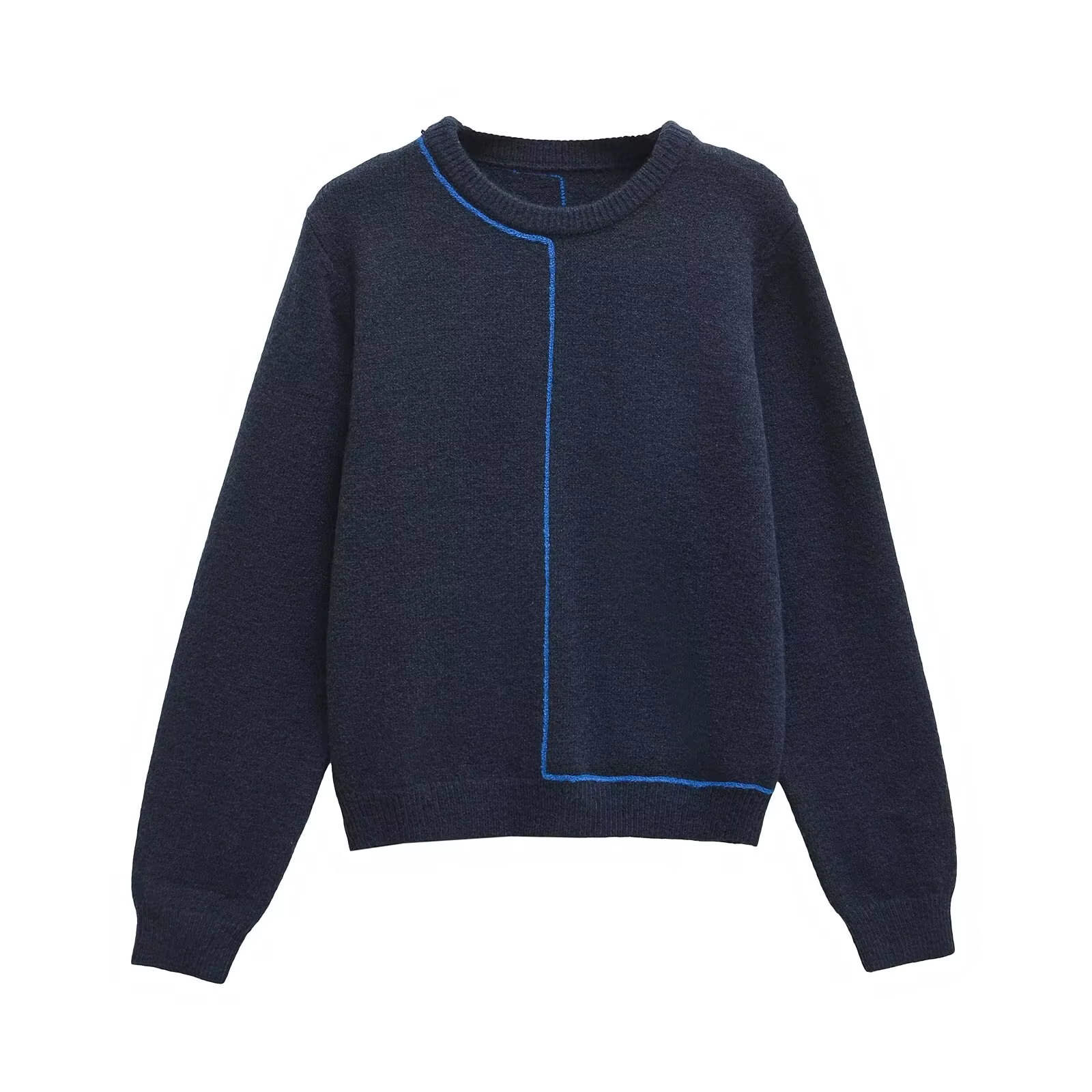 Chandails confortables pour femmes, pull d'automne Y2k, haut Vintage Harajuku, couleur unie, col ron