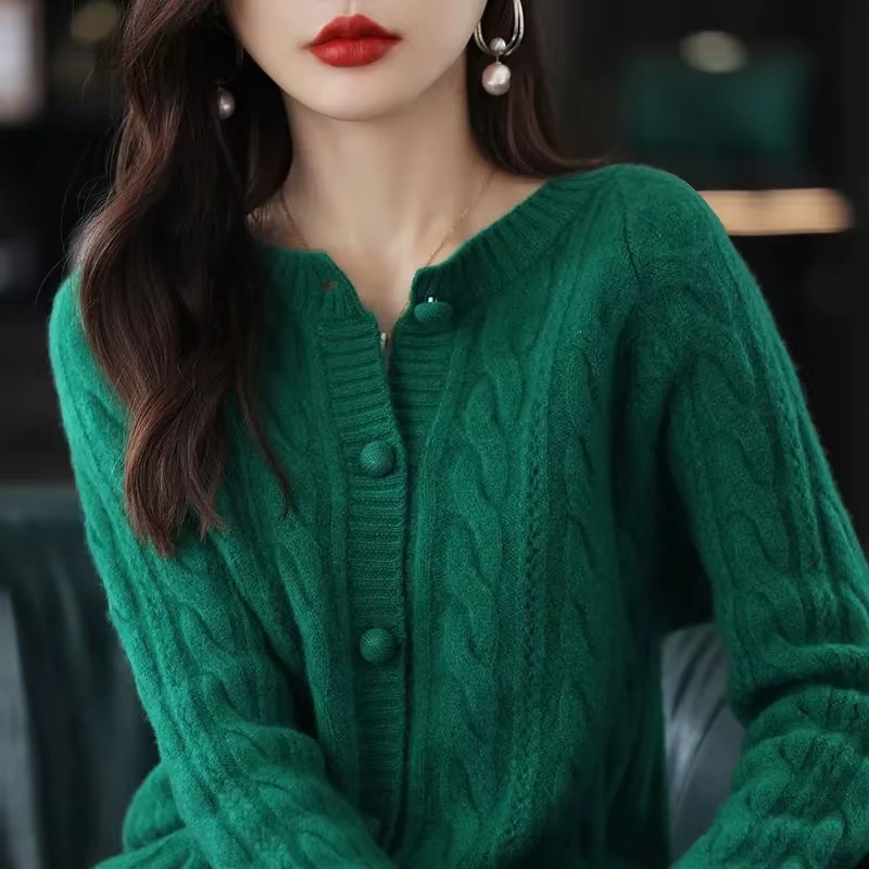Pull en cachemire pour femmes, Cardigan tricoté pour femmes, coupe ample, en laine, veste à revers, 