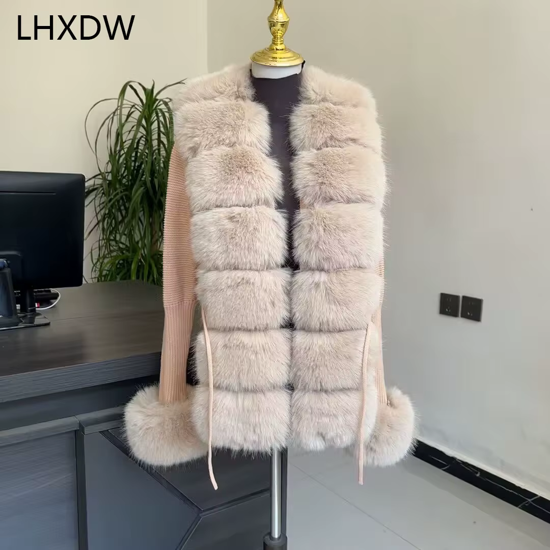 Cardigan en fausse fourrure pour femme, élégant, printemps-automne, mode féminine, manteau en fausse