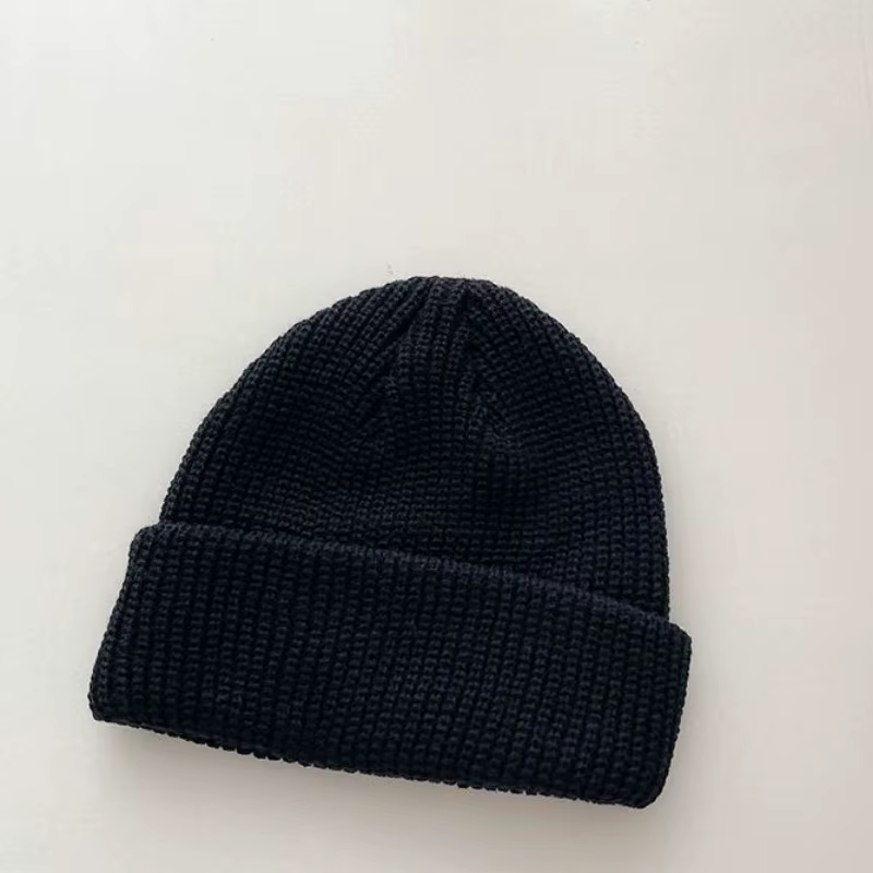 Bonnet tricoté unisexe en laine, style simple et chaud, tendance automne-hiver
