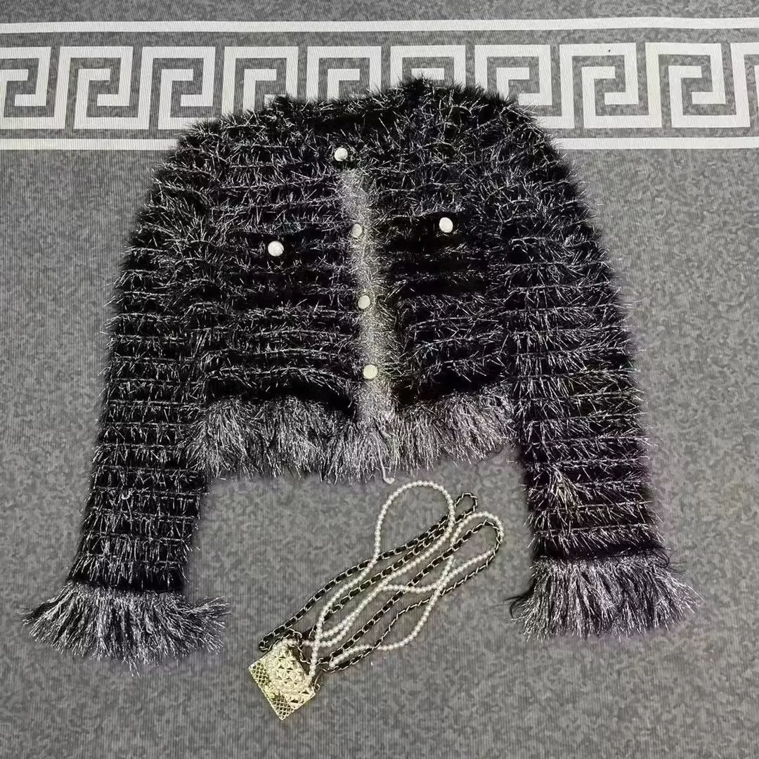 Pull de Style petit parfum pour femmes, vêtements d'extérieur de Style étranger, veste Cardigan tric