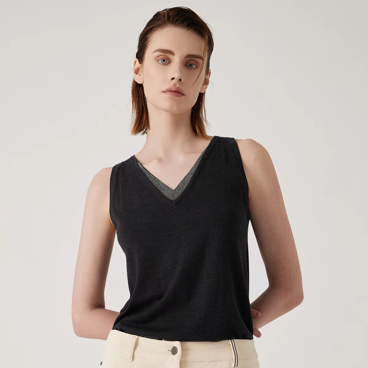 BC1176 – gilet d'été en laine et soie pour femmes, vêtements de luxe, confortables, respirants, à la