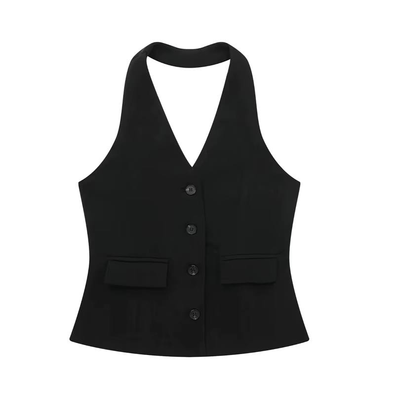 MUJER pantalons ensembles pour femmes 2 pièces épaules dénudées gilet sans manches femme tenue mode