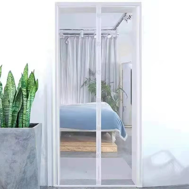 Moustiquaire de porte sans perçage pour salon, chambre et salle à manger – Rideau en maille mains li