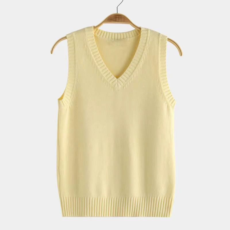 Femmes col en v pull gilet mode mince solide décontracté vêtements chauds tricoté sans manches chaud