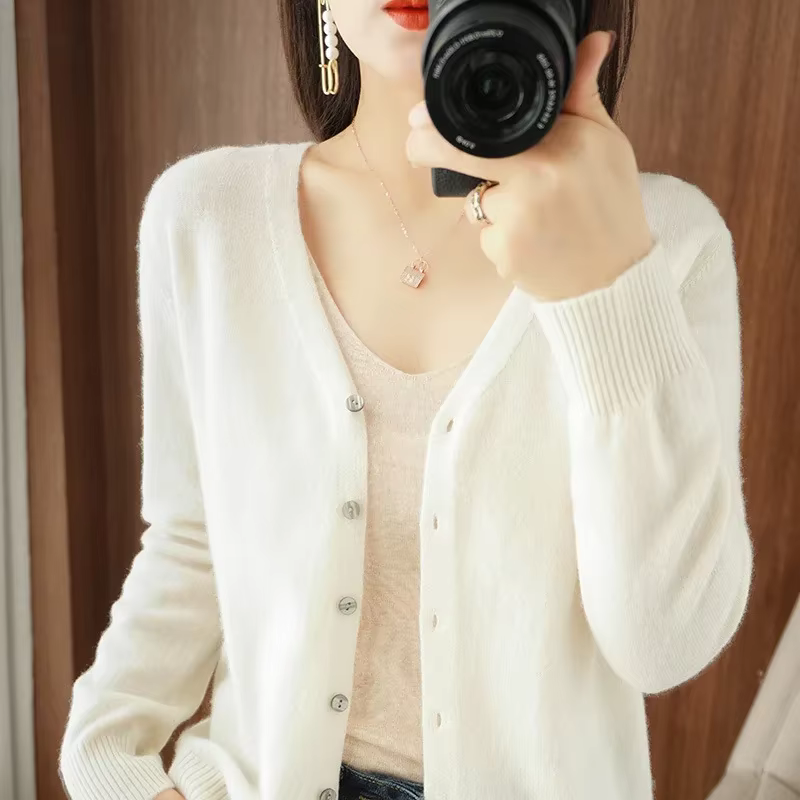 Cardigans pour femmes, tricot à simple boutonnage, manches longues, chaud, mode coréenne, pull décon