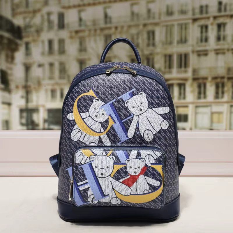 CHCH – sac à bandoulière imprimé ours mignon, sac à dos de voyage minimaliste de luxe pour femmes de