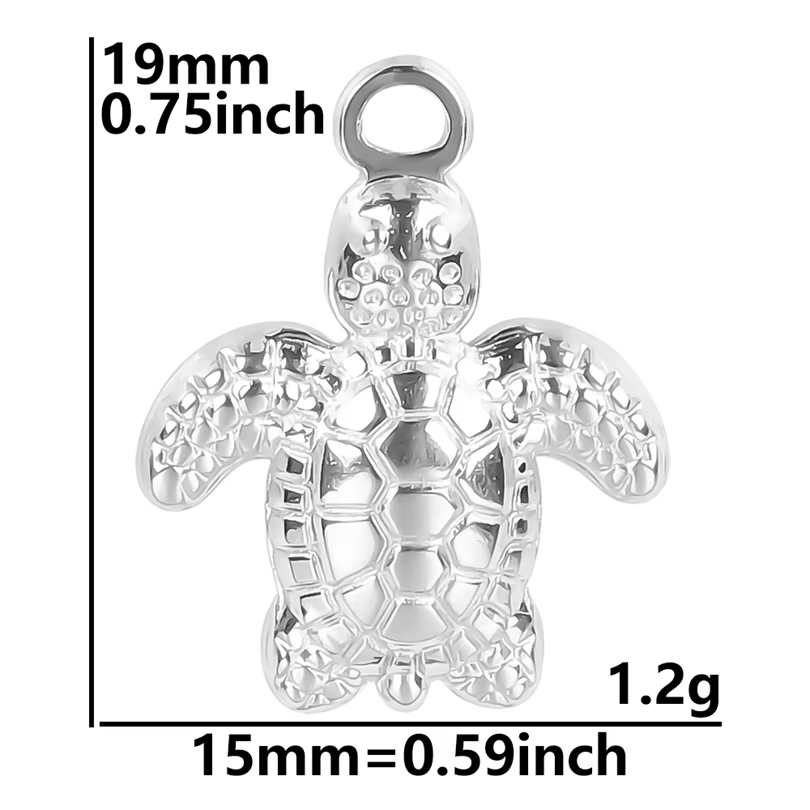 6 Breloques en Acier Inoxydable Anti-ternissement Thème Océanique (Poisson, Coquillage, Crabe, Étoil