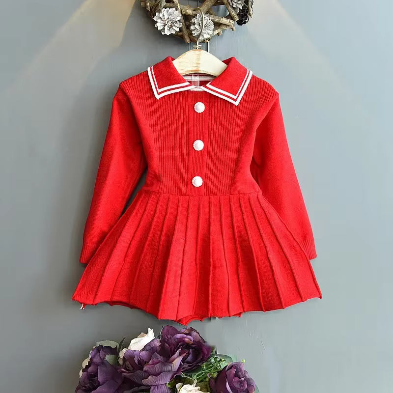 Robe pull pour bébé fille, vêtements pour tout-petits, tenues chaudes, pulls pour enfants, automne e