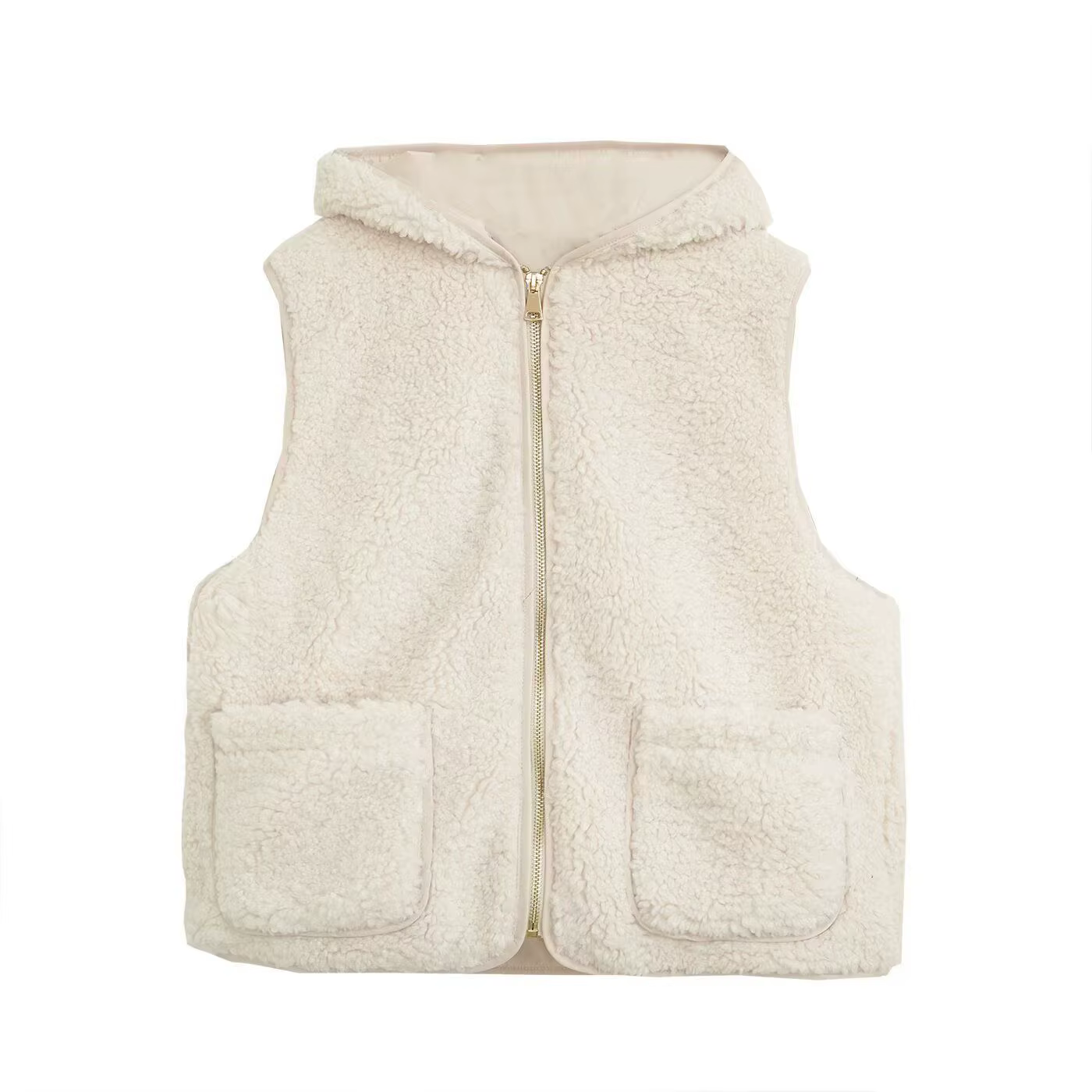 Gilet polaire à capuche pour femmes, nouvelle mode automne et hiver, haut Simple et polyvalent