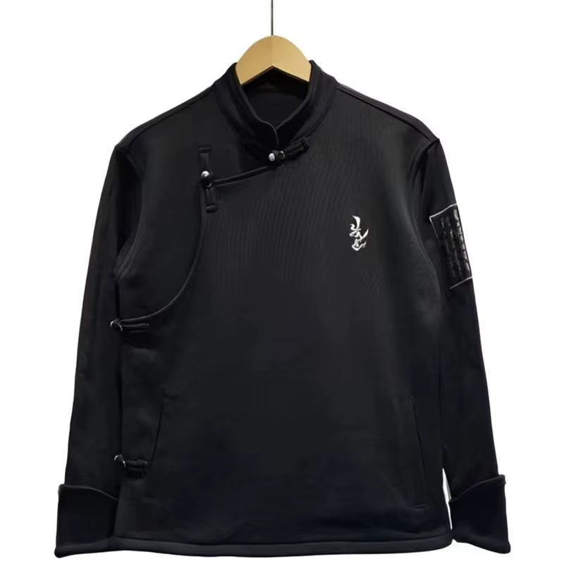 Chemise lourde imprimée à motif mongol pour hommes, col montant, manches longues, Style ethnique, ha