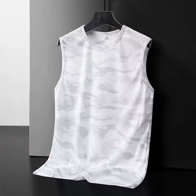 Gilet de camouflage pour hommes, vêtement de sport d'été, d'entraînement et de travail, sweat-shirt