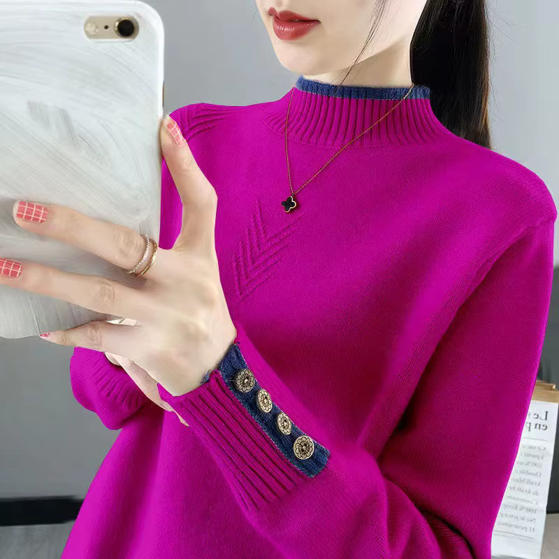 Pulls Femmes laine col roulé à manches longues Pull Femme chaud automne hiver Pollovers haut dames t